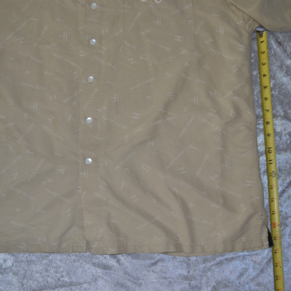 Sean John Logo Pattern Casual Button Front Shirt - image 8